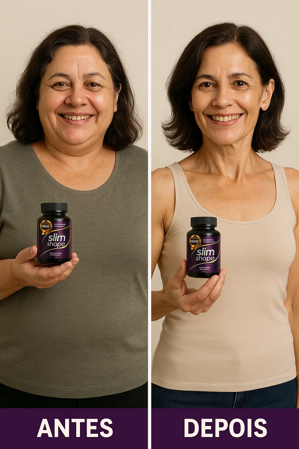 Antes e depois com Slim Shape